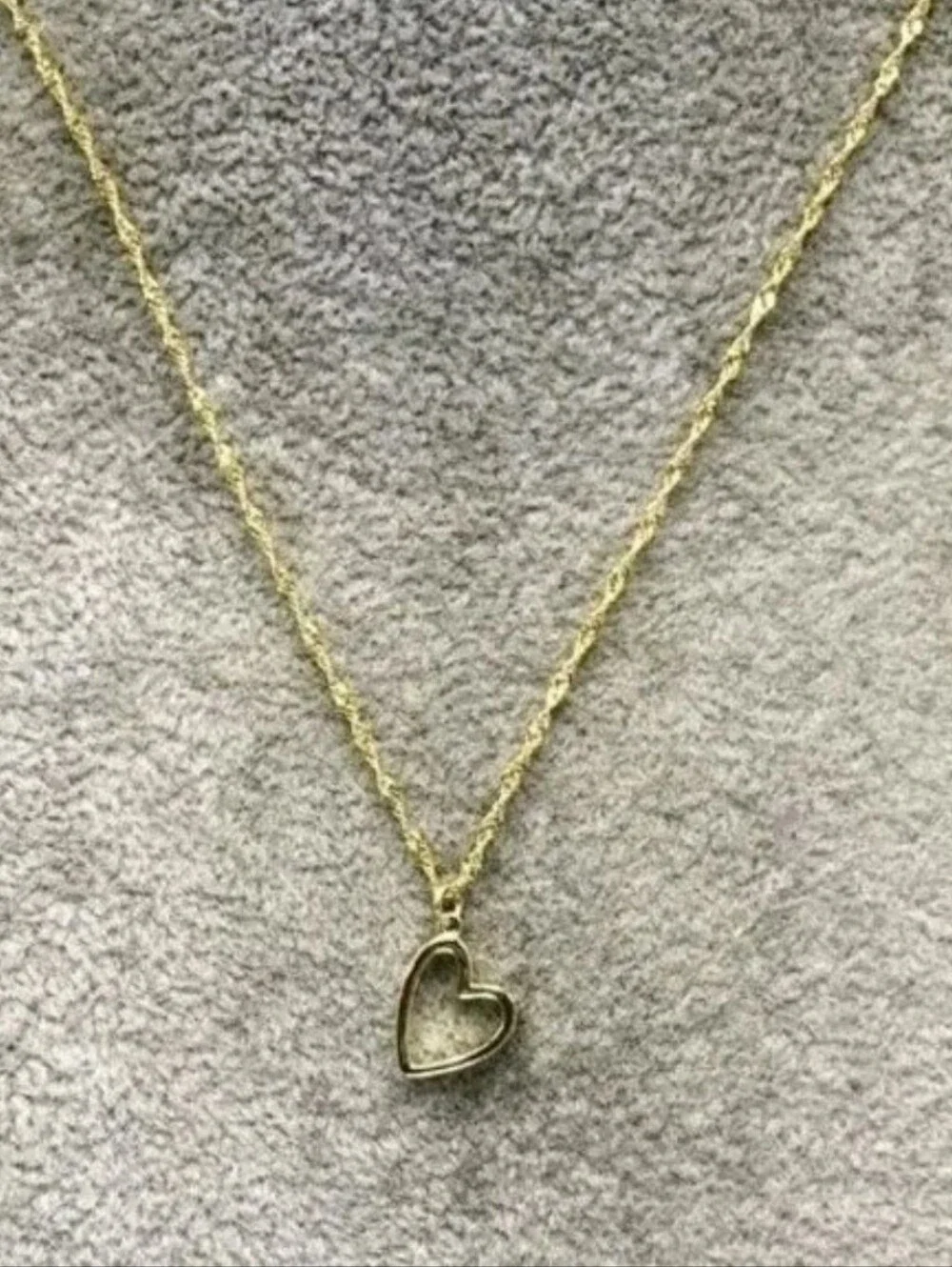 Gold Tilted Open Heart Pendant Necklace 925 Silver Gold Plated 16-18